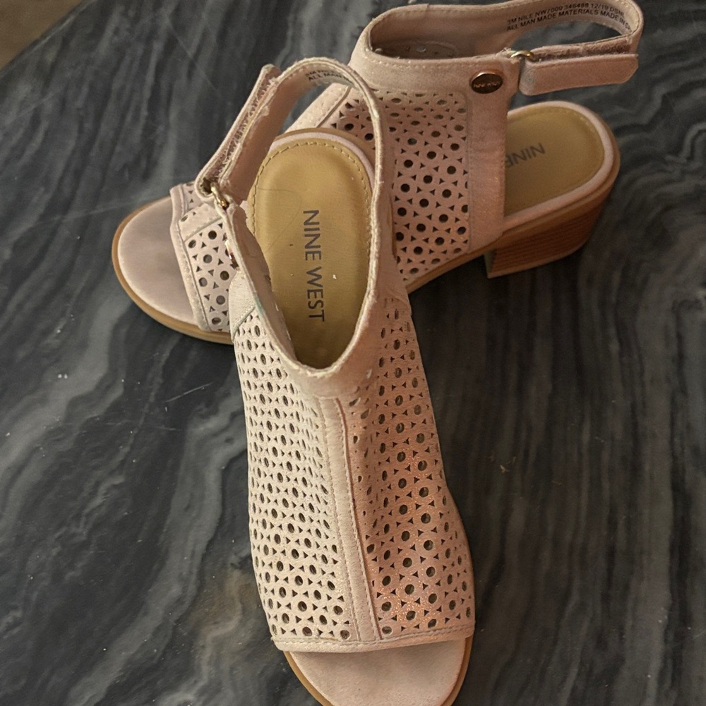 Nine West Women's Tan Perforated Sandals